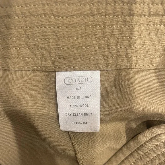 Coach Women’s 100% Wool Tan Regular Fit Back Zip Straight & Pencil Skirt Size 0 - Picture 6 of 7